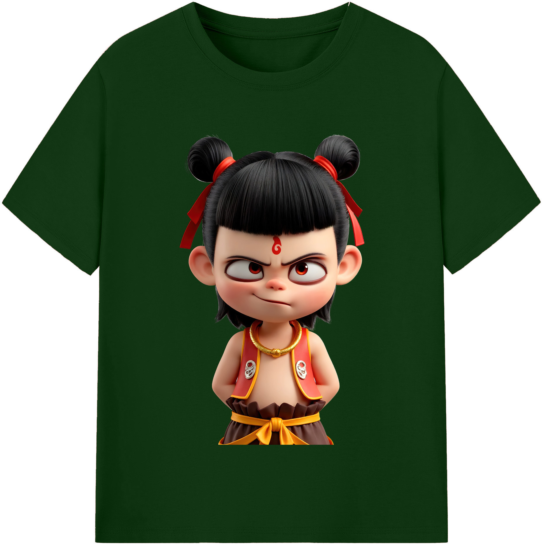 （画像用） Ne Zha 2 ナタ 魔童の大暴れ 綿100％半袖Tシャツ（フロントプリント）
